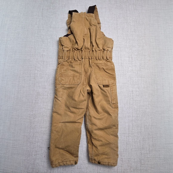Berne Toddler Quilt Lined Insulated Duck Bib Overalls Brown Size 4T - Picture 8 of 9
